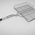 Stainless Steel Wire Mesh Basket With Ergonomic Handle For Kitchen Cooking Tools 3d model