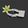 Decorative Modern Garden Ornament With Yellow Flower And Metal Structure