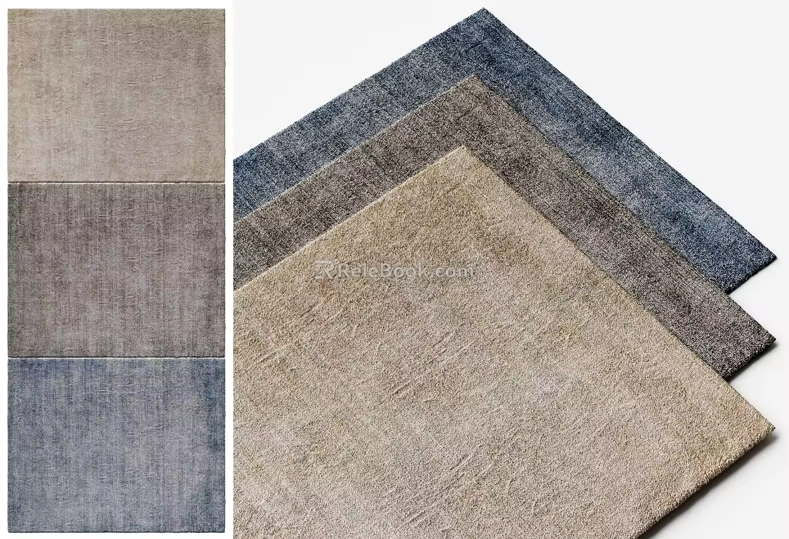 Modern Carpet Rectangular Carpet Fabric Carpet Living Room Carpet 3d model