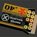 Ballistic Master 12GA Colt Ammunition Box With 40 Rounds Yellow Black Design