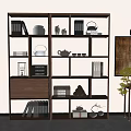Traditional Chinese Wooden Bogu Shelf Interior Display With Teapots Books Vases Scrolls And Decorative Items