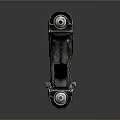 Futuristic Modern Weapon Pistol With Black Silver Design Gold Accents And Textured Grip