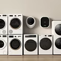 White Front Loading Washing Machines And Dryers In Various Styles With Smart Devices