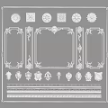 European-style gypsum line wall panel lamp panel construction yin corner line 3d model