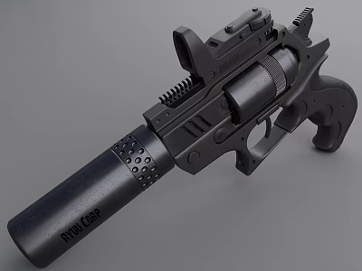 Modern Black Tactical Weapon With Scope Barrel Design And Grip Features 3d model