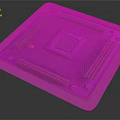 Detailed Electronic Circuit Board With Purple Green Design And Microchip Components
