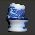 Blue And White Ceramic Seasoning Set With Three Bottles And Dragon Pattern Tray