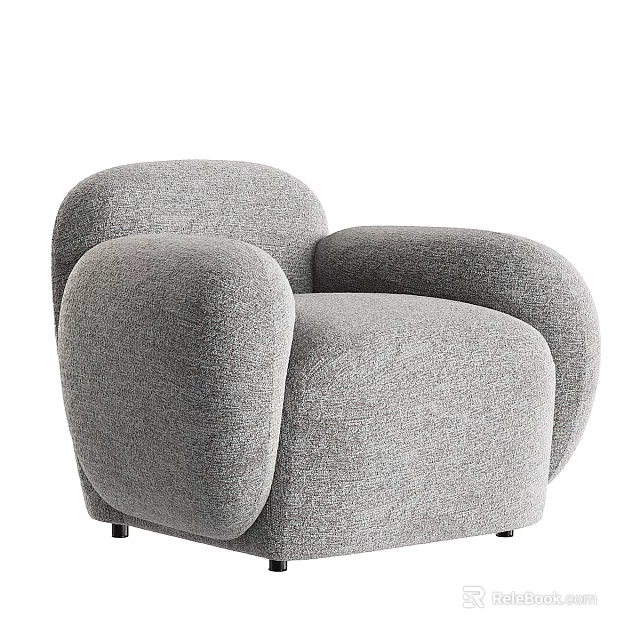 Contemporary Grey Upholstered Sofa And Coffee Table Set With Rounded Armrest Design 3d model 