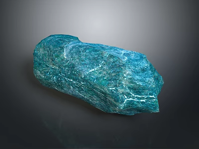 Wooden Stone Featuring Turquoise Blue Green Natural Texture Irregular Shape And Glossy Surface 3d model