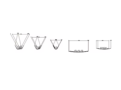 Various Stylish Chandelier Designs Featuring Different Shapes and Structures for Home Lighting 3d model