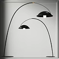Stylish Modern Black Floor Lamps with Arched Arms and Dome Shades