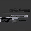 Modern Precision Sniper Rifle With Tactical Scope Long Barrel And Magazine
