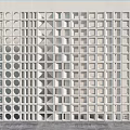 Modern White Geometric Partition With Grid Structure And Varied Openings For Interior Space 3d model