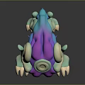 Game Movie Character Fantasy Alien Creature With Purple Green Body Tentacles And Claws