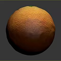 Fresh Ripe Orange With Textured Skin And Green Stem Isolated On Gray Background
