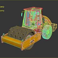 Yellow Construction Road Roller With Heavy Duty Roller Drum And Cab