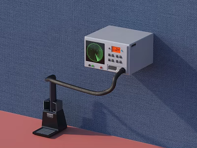 Industrial Control Equipment With Wall Mounted Design Digital Display Adjustable Arm And Control Panel 3d model