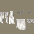 White Curtains In Different Pleated And Draped Styles For Home Decor