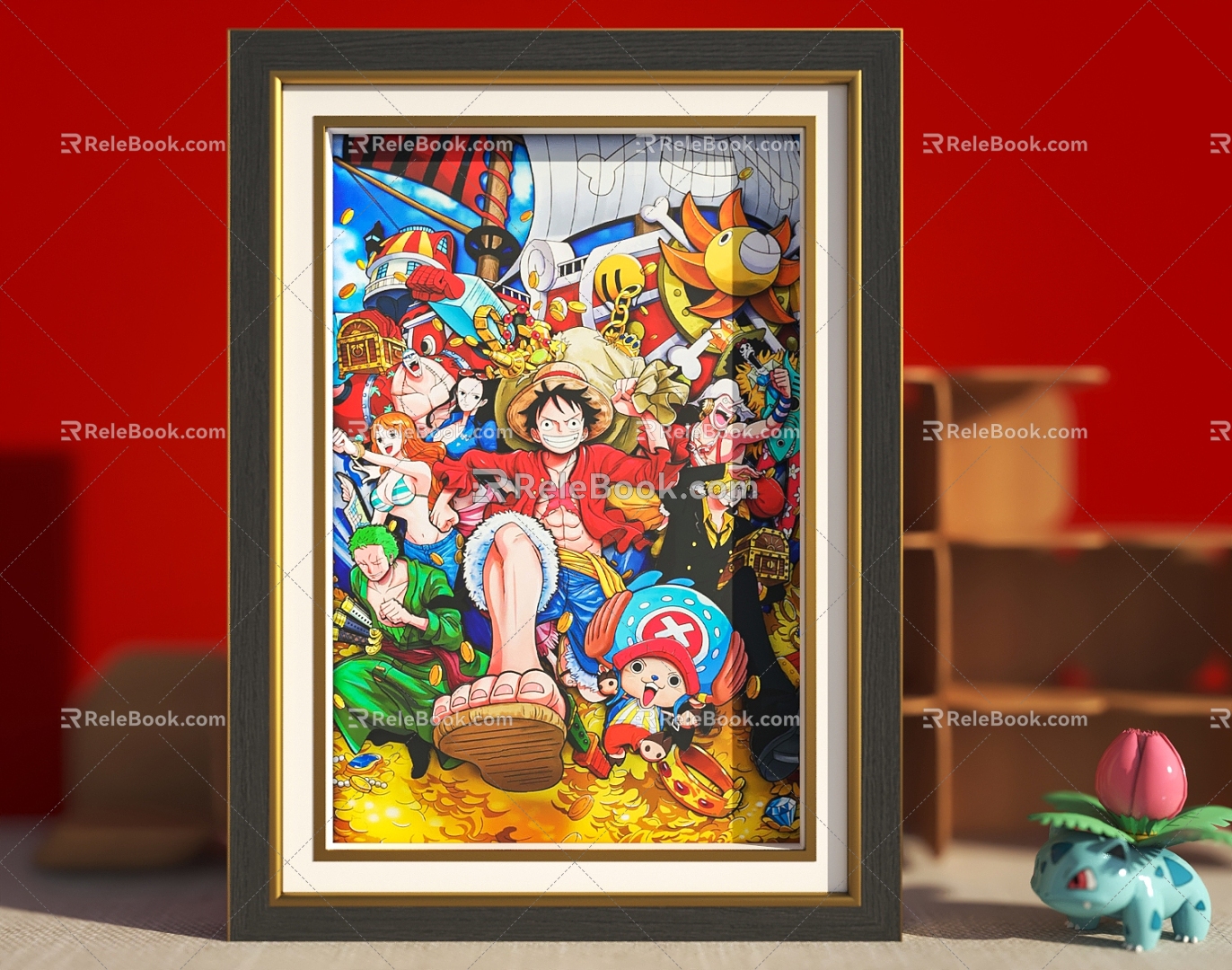 Decorative Painting Three-dimensional Painting Three-dimensional Decorative Painting Luffy One Piece Cartoon Characters 3d model