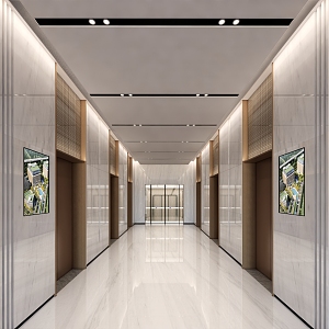 modern elevator hall 3d model