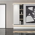 Modern Minimalist Swing Door Design With White Panel And Marble Floor Accents