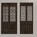 Traditional Chinese Wooden Doors With Intricate Carved Patterns And Lattice Designs 3d model