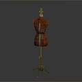 Durable Hardware Tools Metal Stand Supporting Red Dress Form In Dark Setting