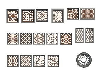 New Chinese-style openwork window 3d model