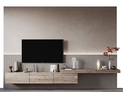 Modern TV background wall model