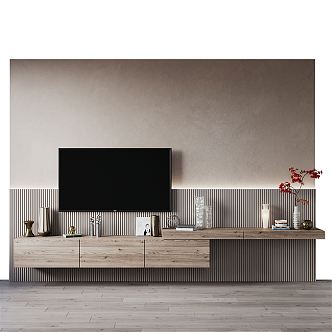 Modern TV background wall 3d model