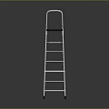 Silver Aluminum Step Ladder With Non Slip Feet And Modern Design