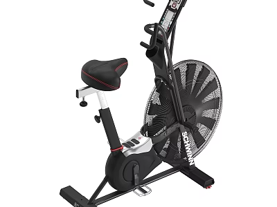 Air Resistance Exercise Bike With Black Red Design Comfortable Seat And Digital 3d model
