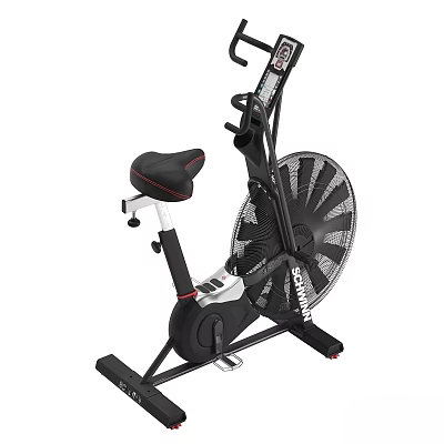 Air Resistance Exercise Bike With Black Red Design Comfortable Seat And Digital 3d model