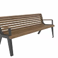 Outdoor Wooden Bench with Metal Legs and Slatted Design for Garden Patio Use