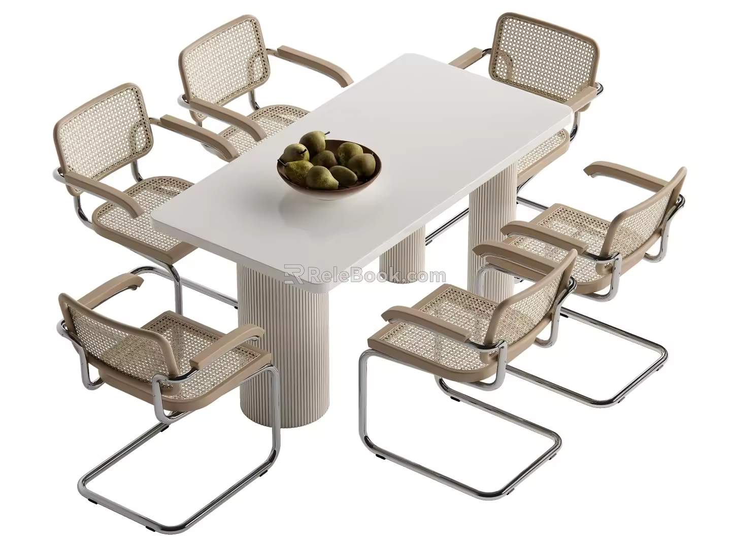 Dining table and chair combination 3d model