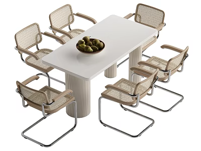 Dining table and chair combination 3d model