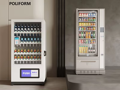 Poliform Vending Machines With Various Bottled And Canned Beverages In Modern Interior 3d model