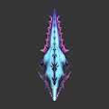 Colorful Mythical Winged Dragon Creature With Sharp Teeth And Multicolored Purple Pink Blue Scales