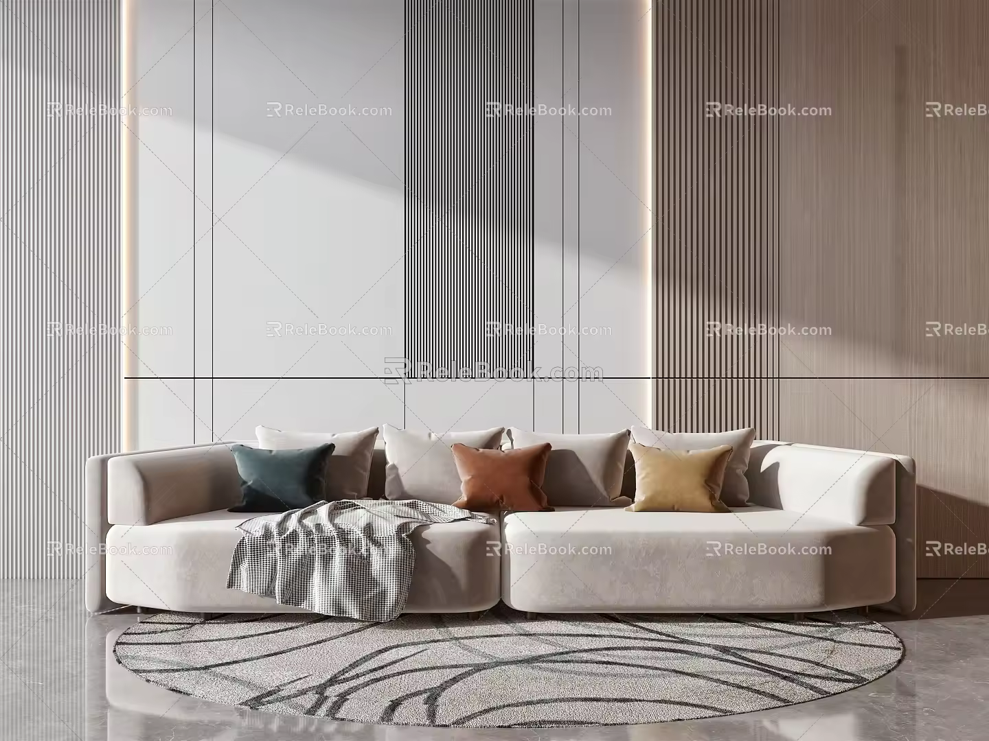 Modern double sofa 3d model