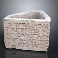 Ancient Stone Carved Artifact With Historical Text Inscriptions And Details