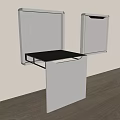 Minimalist Modern Wall Mounted Stool With Metal Frame And Wooden Top For Small Spaces