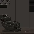 Modern Leather Massage Chair In Neutral Tones Interior With Gray Cabinetry Design