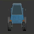 Blue Mobile Equipment With Large Wheels Cockpit Windows And Top Devices