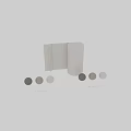 Gray and Beige Spherical Decorative Components with Vertical Wall Lines in Interior 3d model