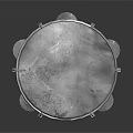 Round Silver Metal Household Item With Decorative Rim And Handles