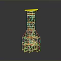 Iron frame large iron frame iron frame house factory industrial iron frame iron ladder rigid ladder work frame rigid scaffold 3d model