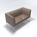 Brown Two Seater Sofa With Modern Metal Frame And Sleek Design 3d model