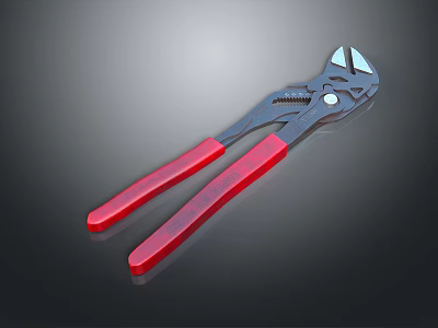Professional Heavy Duty Pliers With Red Handles And Black Body Tool Design For Workshop Use 3d model
