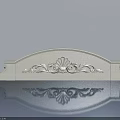 White Hinged Door Featuring Elegant Carved Shell Pattern And Decorative Design 3d model