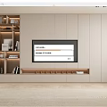 Modern TV Wall Unit With Open Storage Shelves And Decorative Books